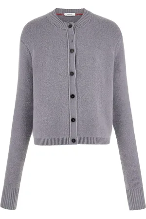 Salvatore Ferragamo Logo-plaque crew-neck cardigan