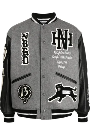 NEIGHBORHOOD Logo-patch varsity jacket