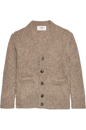 Ami V-neck rib-knit cardigan