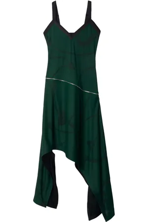 Burberry Shield Hardware asymmetric midi dress