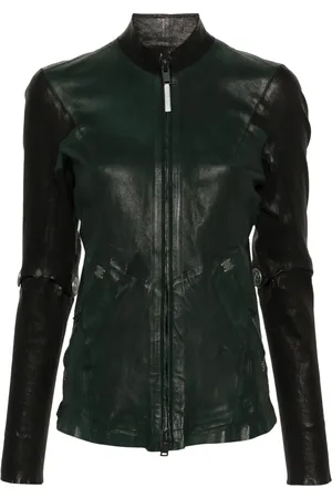 ISAAC SELLAM EXPERIENCE Two-tone leather jacket