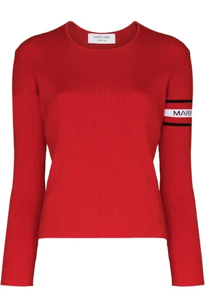 Marine Serre Logo intarsia cut-out jumper