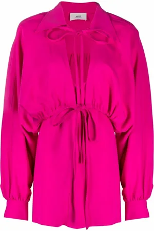 Ami Bow-detail long-sleeve dress