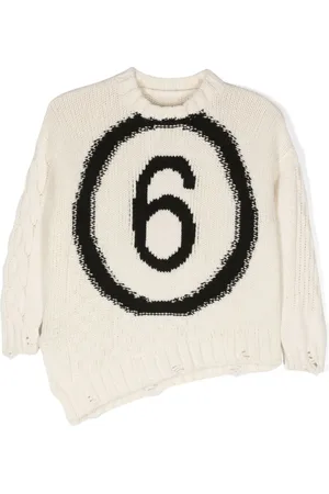 Maison Margiela Logo-intarsia asymmetric jumper