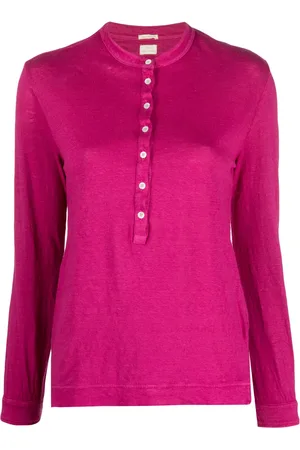 MASSIMO ALBA Java linen henley shirt