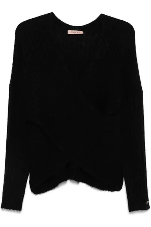 Twin-Set Crossover-neck sweater