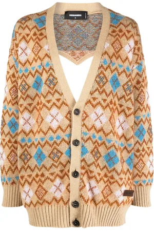 Dsquared2 Geometric-print wool cardigan