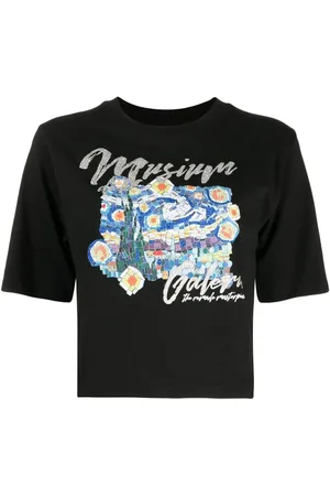 Musium Div. Illustration-print cropped T-shirt