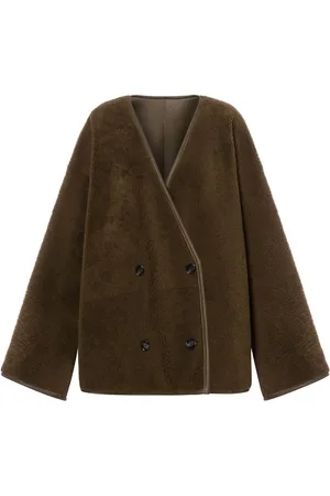 Serafini Double-breasted shearling coat