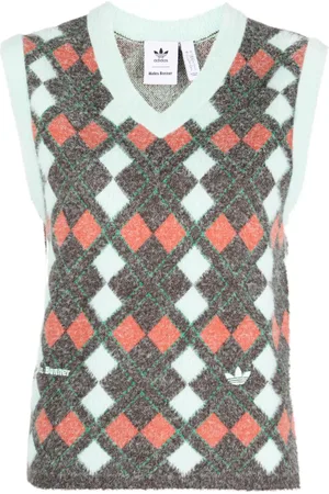 adidas X Wales Bonner argyle knitted vest