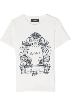 VERSACE Cartouche-print cotton T-shirt