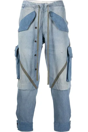 GREG LAUREN Panelled tapered jeans