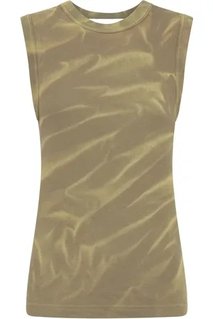 DION LEE Sunfade crinkle-print tank top