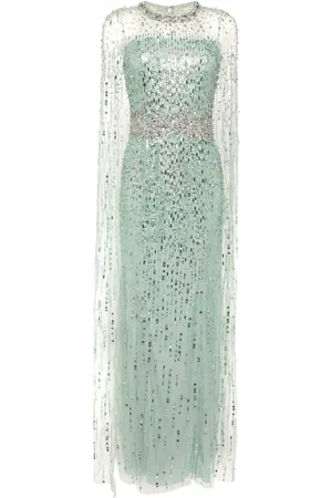 Jenny Packham Lux crystal-embellished sequinned gown
