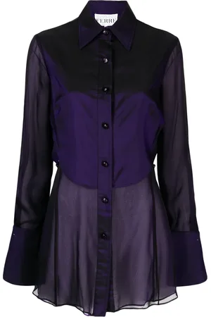 Gianfranco Ferré 1990s sheer-panelled silk-blend shirt