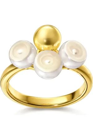 Tasaki 18kt yellow M/G Sliced Sphere pearl ring