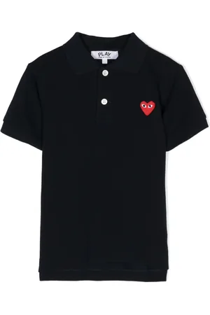 Comme des Garçons Logo-embroidered cotton polo top
