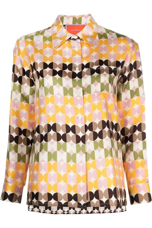 La DoubleJ Boy Mezzaluna-print silk shirt
