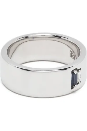 Suzanne Kalan 18kt white gold diamond and sapphire ring