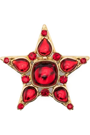Saint Laurent 1990s resin-embellished star pin