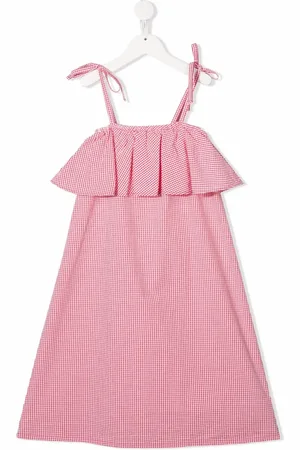 The Campamento Checked ruffle-trimmed dress