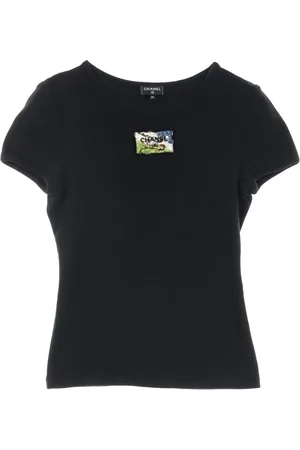 CHANEL 1986-1988 logo-beaded T-shirt