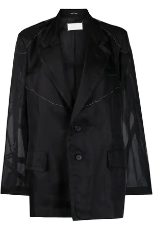 Maison Margiela Sheer-panel single-breasted jacket