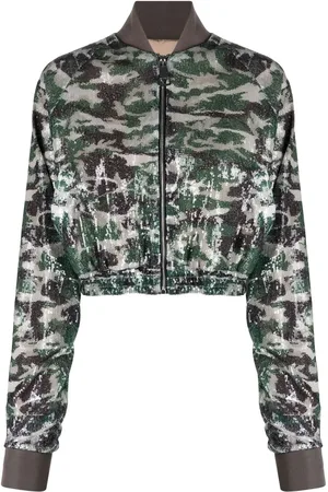 Khrisjoy Camouflage-print sequinned bomber jacket