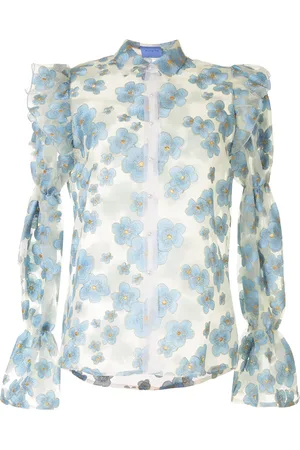 Macgraw Souffle embroidered organza blouse