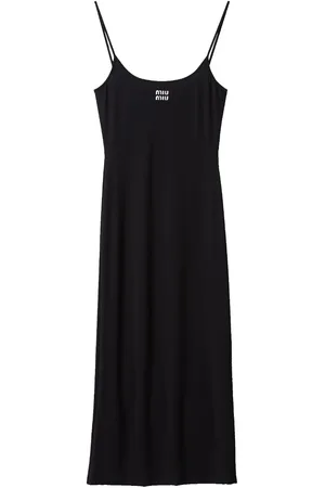 Miu Miu Logo-print jersey midi dress