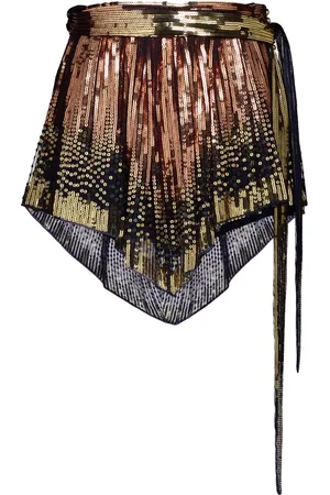 Paco rabanne Belted sequinned shorts