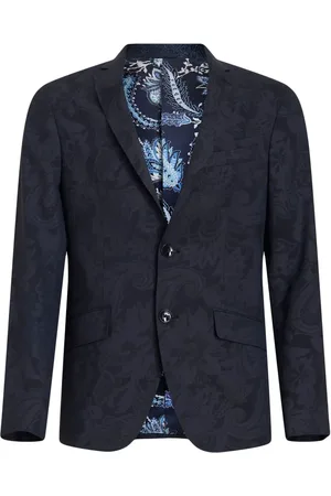 Etro Patterned-jacquard single-breasted blazer