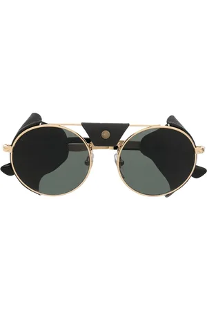 Persol Tinted leather-side rounded sunglasses