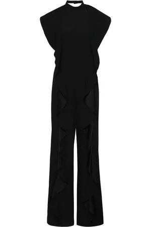 Alberta Ferretti Ruffle-detail crepe jumpsuit