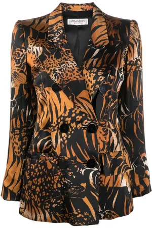 Saint Laurent 1990 animal-print silk blazer