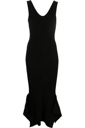 Marine Serre Sleeveless asymmetric-hem midi dress
