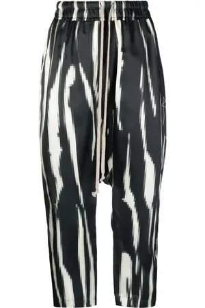 Rick Owens Zebra-print dropped crotch trousers