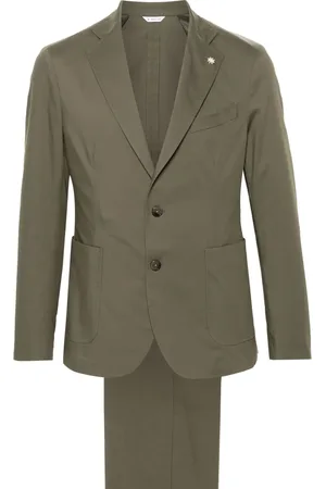 Manuel Ritz Brooch-detail single-breasted suit