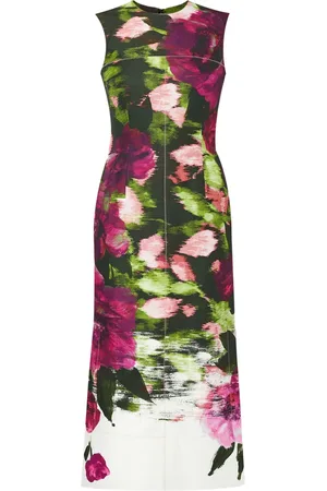Erdem Floral-print pencil silk midi dress
