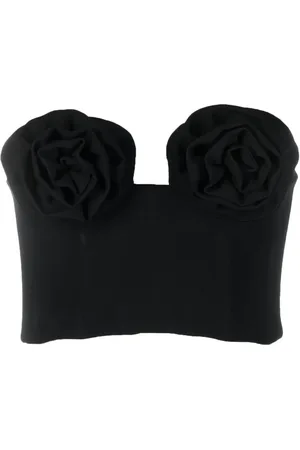 MAGDA BUTRYM Flower applique bustier-style top