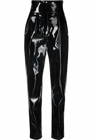 Philipp Plein High-waisted long latex trousers