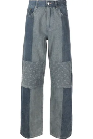Marine Serre Regenerated Denim straight-leg trousers