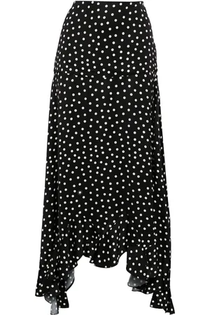 Stella McCartney Asymmetric polka-dot maxi skirt