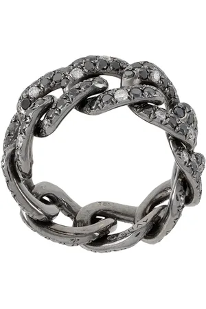 Shay 18kt gold Twinkle diamond jumbo link ring