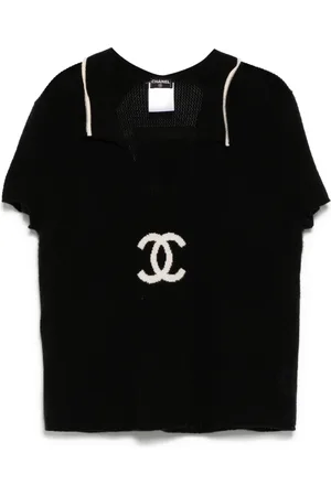CHANEL 2001 short sleeve sweater knit Top