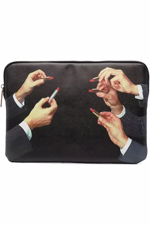 SELETTI X Toiletpaper lipstick-print laptop case