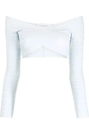 Serafini Off-shoulder cropped top
