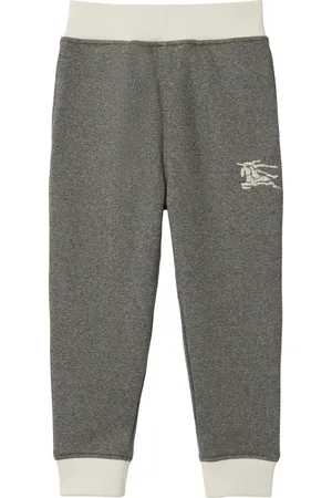 Burberry Equestrian Knight-embroidered cotton track pants