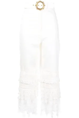 ZIMMERMANN High-waisted embroidered-design trousers