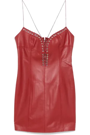 Ludovic De Saint Sernin Cleavage leather mini dress